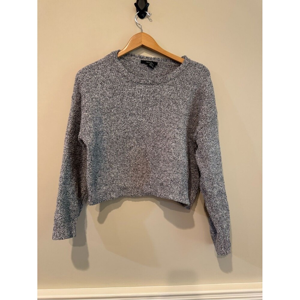 Forever 21 Gray Cropped Crewneck Sweater